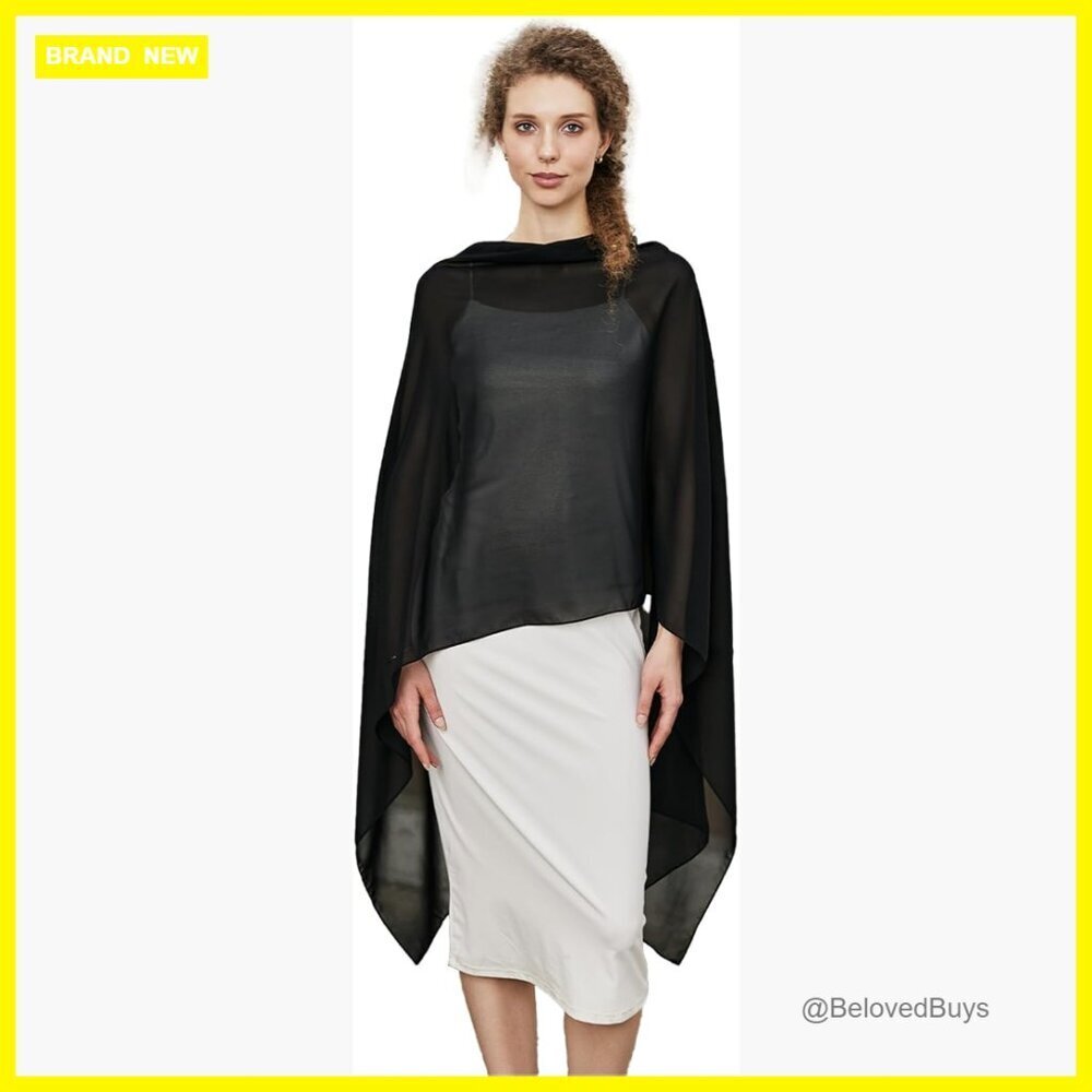 Large Chiffon Shawl Wrap 3 Ways to Wear for Weddings Parties Evening